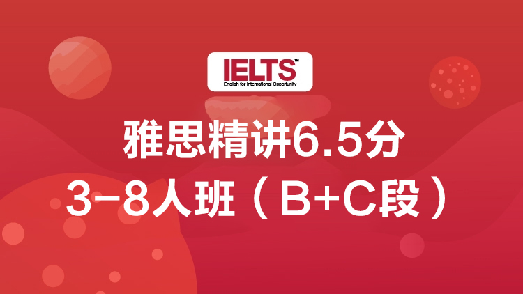 雅思精讲6.5分3-8人班（B+C段）